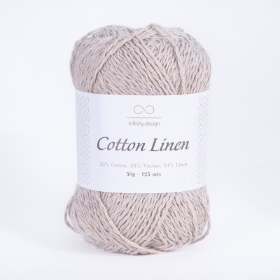 Лот № 35. Пряжа Infinity Cotton Linen (2331 light beige, 5 мотков)