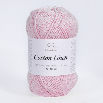Лот № 58. Пряжа Infinity Cotton Linen (4302 Light pink, 4 мотка)