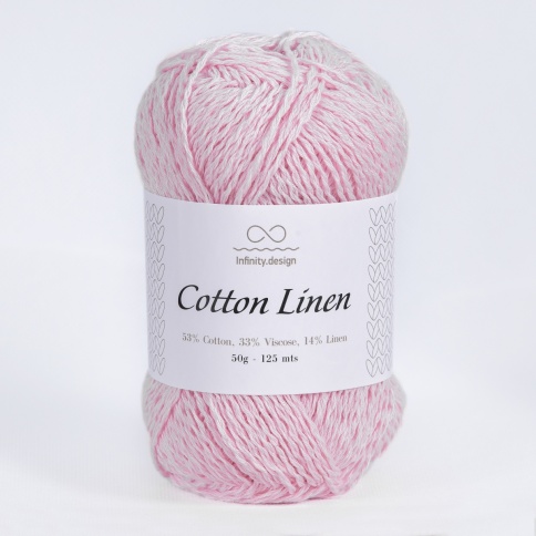 Лот № 58. Пряжа Infinity Cotton Linen (4302 Light pink, 4 мотка) фото 1